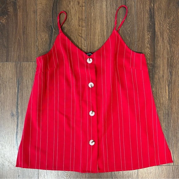 Doe & Rae red striped button up tank SZ LG - Picture 1 of 5